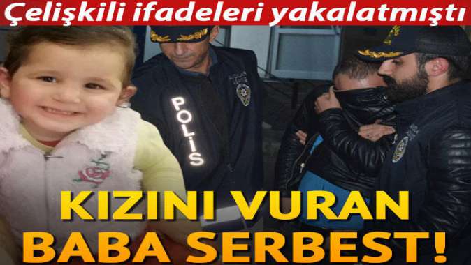 3 yaşındaki kızını vuran baba serbest bırakıldı