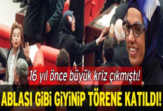 Ablası gibi giyinip yemin törenine katıldı