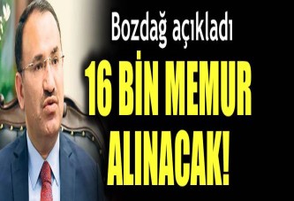 Adalet Bakanı Bekir Bozdağ: 16 bin memur alınacak