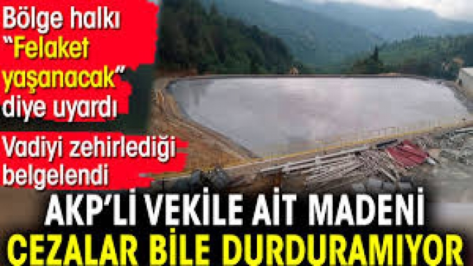 AKP’li vekile ait madeni cezalar bile durduramıyor. Vadiyi zehirlediği belgelendi