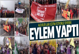 Aleviler laik eğitim istiyoruz diyerek eylem yaptı