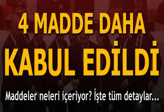 Anayasa değişiklik teklifinin ikinci tur görüşmelerinde 4 madde daha kabul edildi