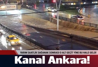 Ankara'da yarım saatlik yağış eziyeti