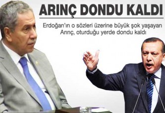 Arınç, Erdoğan'ı dinlerken donup kaldı