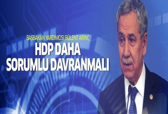 Arınç 'HDP daha sorumlu davranmalı'