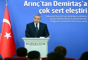 Arınç'tan Demirtaş'a çok sert eleştiri