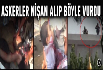 Askerler nişan alarak ateş etti