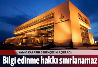 AYM: Bilgi edinme hakkı sınırlanamaz