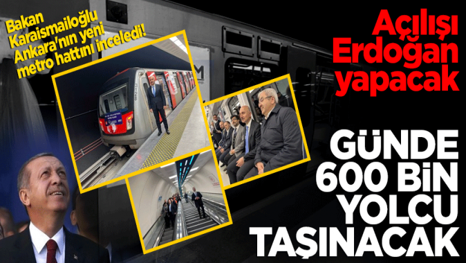 Bakan Karaismailoğlu Ankaranın yeni metro hattını inceledi! Açılışı bugün yapılacak!