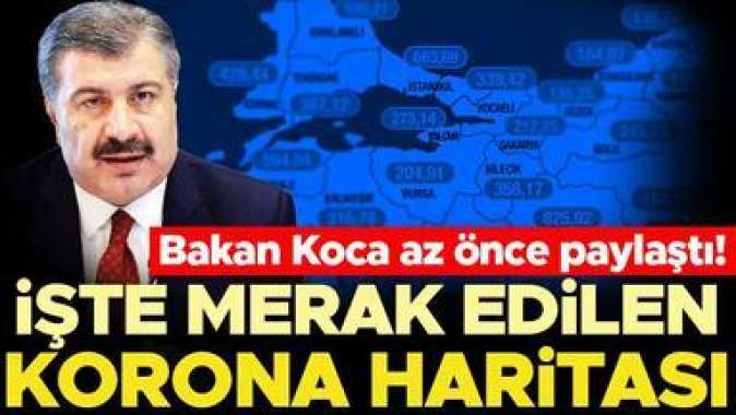 Bakan Koca, 25-31 Aralık haftasına ait haritayı paylaştı! İşte il il haftalık vaka sayıları...