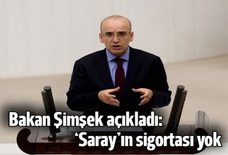 Bakan Şimşek açıkladı: 'Saray'ın sigortası yok