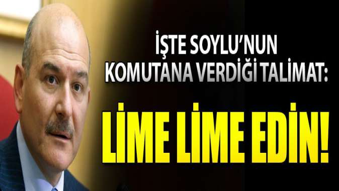 Bakan Soylu komutana talimatı verdi: Lime lime edin!