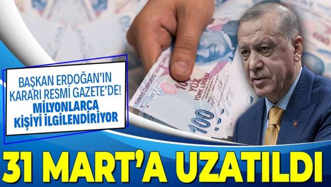 Başkan Erdoğan imzaladı: Kısa çalışma ödeneğinin süresi 31 Marta kadar uzatıldı!