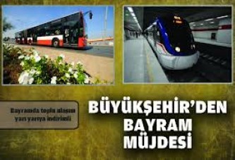 Bayramda Ulaşım yüzde 50 indirimli