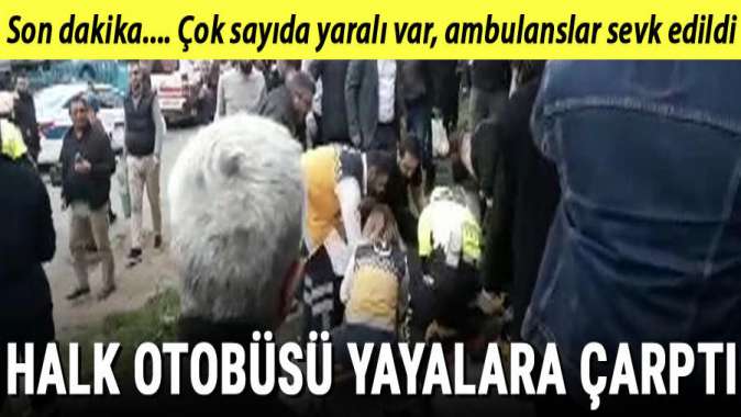 Beyazıtta özel halk otobüsü yayalara ve araçlara çarptı: Çok sayıda yaralı var