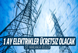 Bir ay ücretsiz elektrik müjdesi