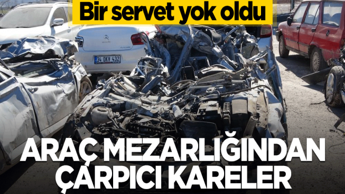 Hasarlı araçlar, sahiplerine teslim edilmek için şehirde bulunan otoparklara kaldırıldı. #2 Foto - Bir servet yok oldu! Araç mezarlığından çarpıcı kareler Asrın felaketi olarak nitelendirilen dep