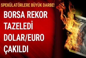 Borsa rekor tazelerken dolar/euro çakıldı