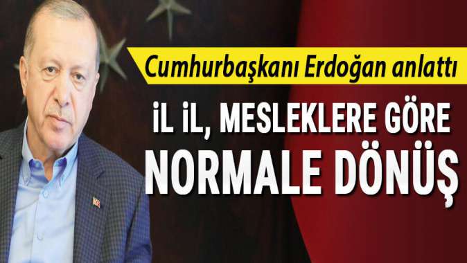 Cumhurbaşkanı Erdoğan anlattı: İl il, mesleklere göre normale dönüş