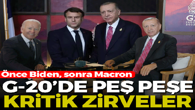 Cumhurbaşkanı Erdoğandan G20de peş peşe kritik temaslar! Önce Biden sonra Macron ile görüştü