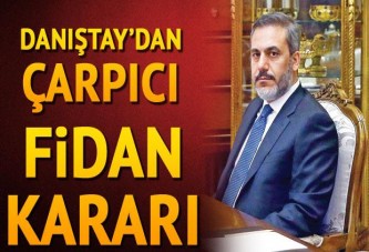 Danıştay’dan çarpıcı Fidan kararı