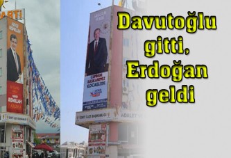 Davutoğlu'nun afişi kaldırıldı