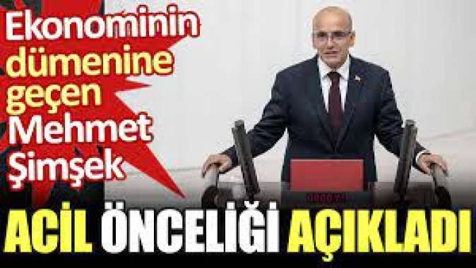 Ekonominin dümenine geçen Mehmet Şimşek acil önceliği açıkladı