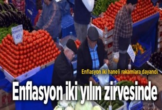 Enflasyon iki haneye dayandı