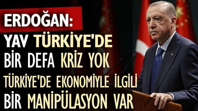 Erdoğan: Yav Türkiyede bir defa kriz yok, Türkiyede ekonomiyle ilgili bir manipülasyon var