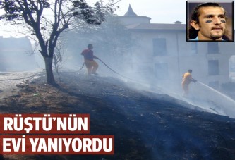 Eski milli kaleci Rüştü'nün villası yanıyordu