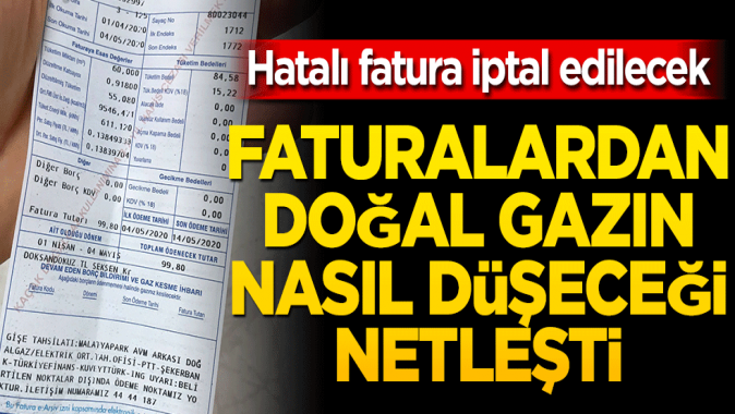 Faturalardan doğalgazın nasıl düşeceği netleşti Hatalı fatura iptal edilecek