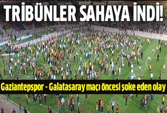 Gaziantepspor Galatasaray maçı öncesi saha karıştı!