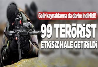 Genelkurmay: 99 terörist etkisiz hale getirildi.