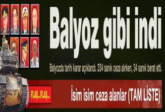 İŞTE BALYOZ'DA İSİM İSİM AÇIKLANAN CEZALAR