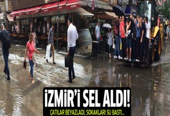 İzmir'i yaz günü sel aldı!