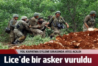 Lice'de bir asker vuruldu