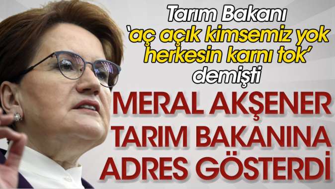 Meral Akşener aç ve açık kimsemiz yok, herkesin karnı tok diyen Tarım Bakanına adres gösterdi