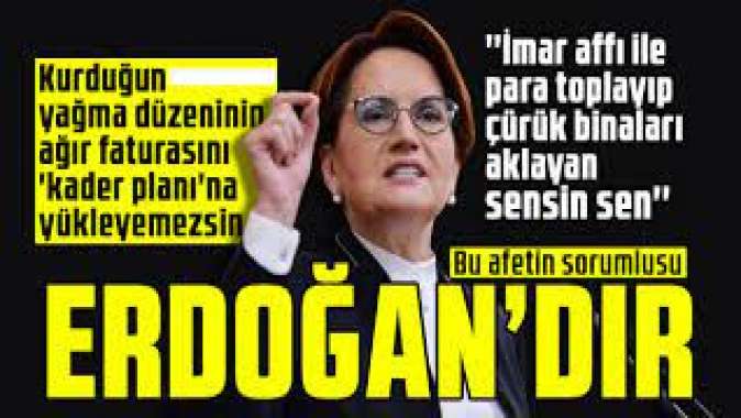 Meral Akşener: Bu afetin sorumlusu Erdoğandır