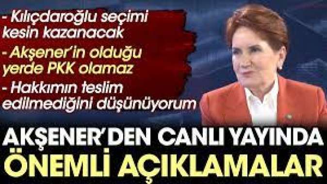 Meral Akşenerden TV100 canlı yayınında önemli açıklamalar