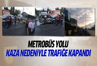 Metrobüs yolu trafiğe kapandı