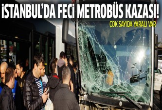 Metrobüsler kafa kafaya çarpıştı