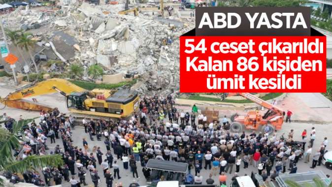 Miamide çöken 13 katlı binanın enkazında hayat ümidi kesildi