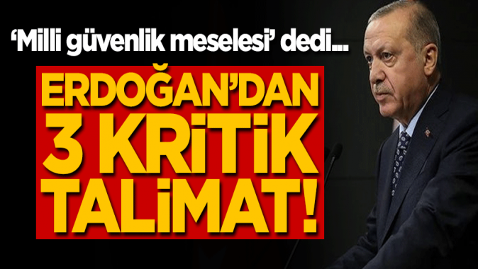 ‘Milli güvenlik meselesi’ dedi... Erdoğandan 3 kritik talimat!