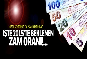 Özel sektörde 2015 yılı için beklenen zam oranı