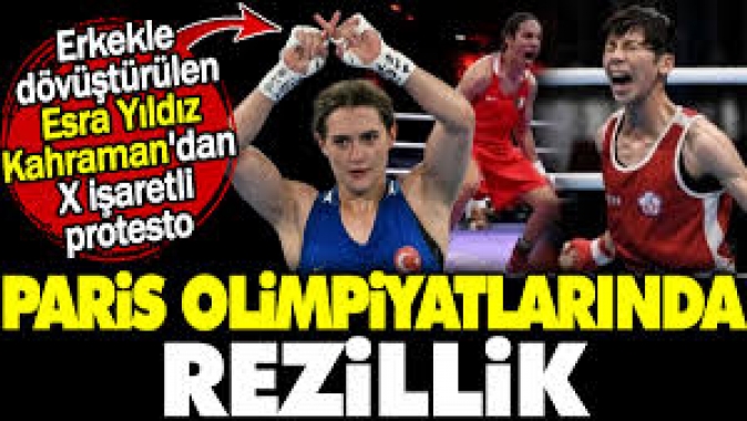 Paris olimpiyatlarında rezillik. Erkekle dövüştürülen Esra Yıldız Kahramandan X işaretli protesto