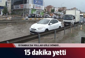 Sağanak yağış D-100 karayolunu göle çevirdi