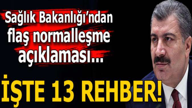 Sağlık Bakanlığı yayımladı! Normalleşme sürecinde uygulanacak 13 rehber...