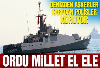 Savaş gemileri Yenikapı sahilinde