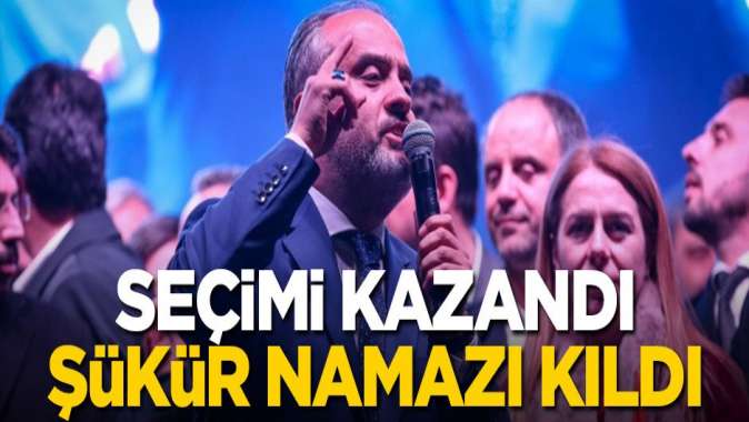 Seçimi kazanan Alinur Aktaş camide şükür namazı kıldı