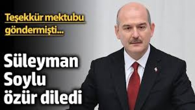 Süleyman Soylu, Ahmet Özer'e 'teşekkür mektubu’ haberlerine yanıt verdi: Özür dilerim